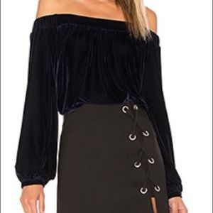 velvet off the shoulder top - never worn